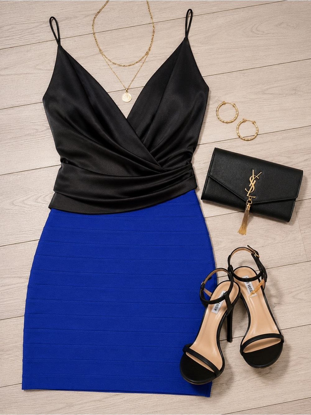 Express Royal Blue Mid-Length Form Fitting Bandage Design Skirt Size 2